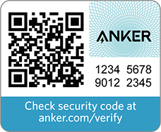Anker Label mit QR-Code für Sicherheit und Codeprüfung